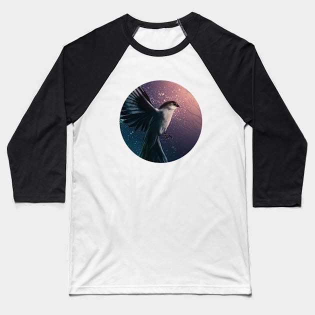 Dreamy mockingbird digital art Baseball T-Shirt by Y.K.